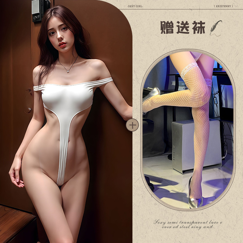 Ye Tingxiang sexy mujer pasión traje de una pieza archivo abierto puro deseo uniforme tentación lencería sexy