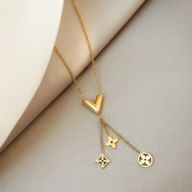 Fashion Flower Titanium Steel Plating Earrings Necklace