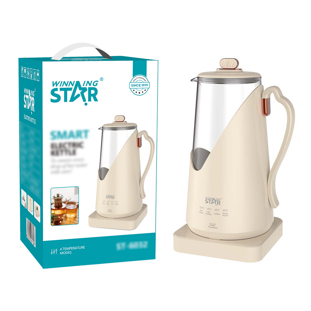 Winningstar tetera de agua hervida de té para el hogar, hervidor pequeño de agua del hotel con base, hervidor eléctrico de temperatura constante