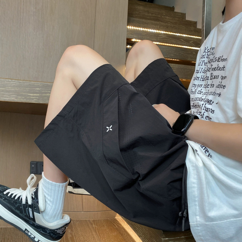 Mesh Breathable Quick-Drying Shorts for Men, Summer American-Style Sports Casual Five-Point Pants, Large Size Loose-Fitting Outer Wear Half-Length Pants