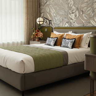 Little Raccoon 10-Piece Bedding Set, Fresh and Simple Mid-Century Style Yellow-Green Model Room Home Soft Furnishing Bedding