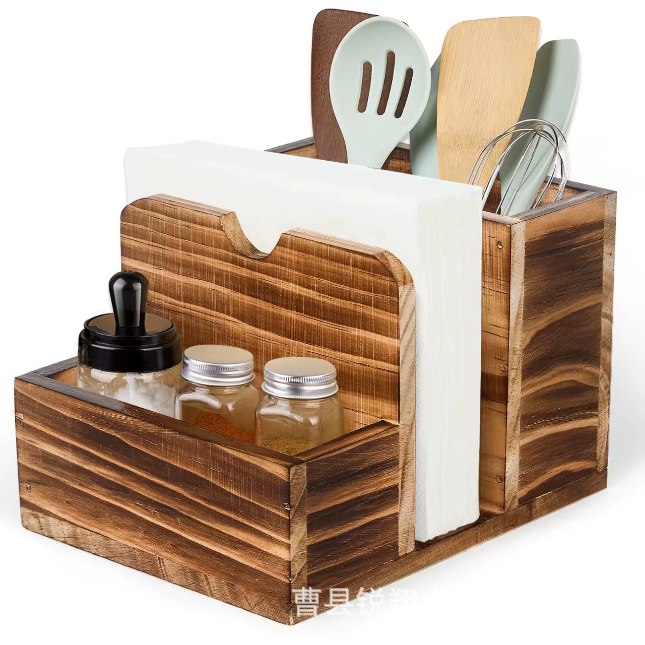 Домашний настольный бумажный полотенец, деревянная коробка, кухонная столешница, кухонная утварь, отделение для еды, деревянная коробка, простой ресторан, палочки для еды, бутылка для приправ, деревянная коробка