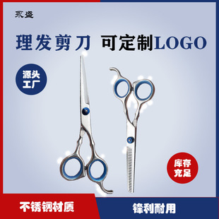 Factory wholesale stainless steel Barber scissors hairdressing scissors flat cut tooth scissors thin cut pet scissors
