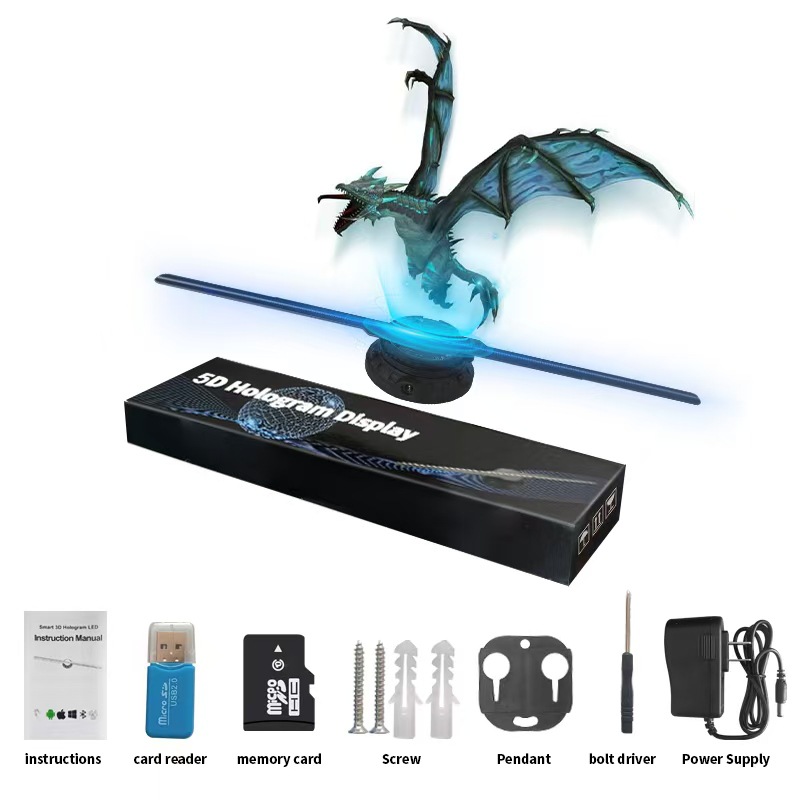 跨境裸眼3d全息风扇投影仪空中成像立体广告机旋转灯悬浮无屏显示