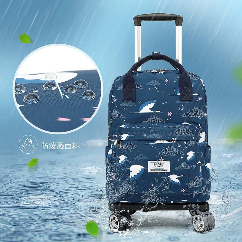 Водонепроницаемая печатная сумка на тележке Универсальный багажный мешок Съемная складная дорожная сумка Студенческая ручная сумка