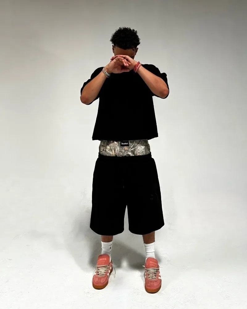 Europa y los Estados Unidos Cross-border retro callejera hip-hop zapatos bordados doble cintura cabeza de diseño sensación falsa dos pantalones casuales sueltos image 9
