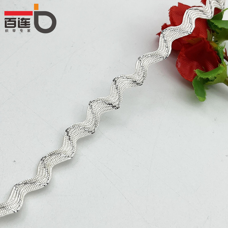 3-5mm oro y plata ola en forma de S borde curvo cortina de cinta de encaje ropa para niños accesorios de la boda accesorios de ropa DIY