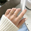 Brand ring, wavy set from pearl, Japanese and Korean, simple and elegant design, internet celebrity