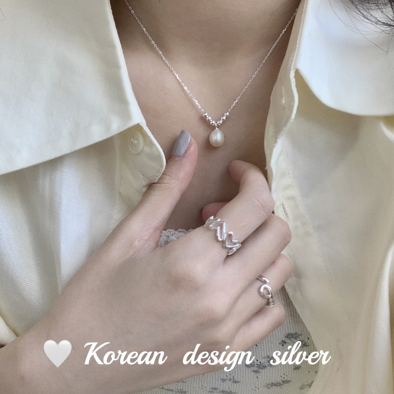 S925純銀淡水珍珠單顆水滴形項鍊女新品2023小眾輕奢鎖骨鏈女吊墜