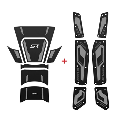 Motorcycle pedals — Latex Fuel Tank Sticker, Body - streamer-silver-fuel-tank-sticker-foot-pad