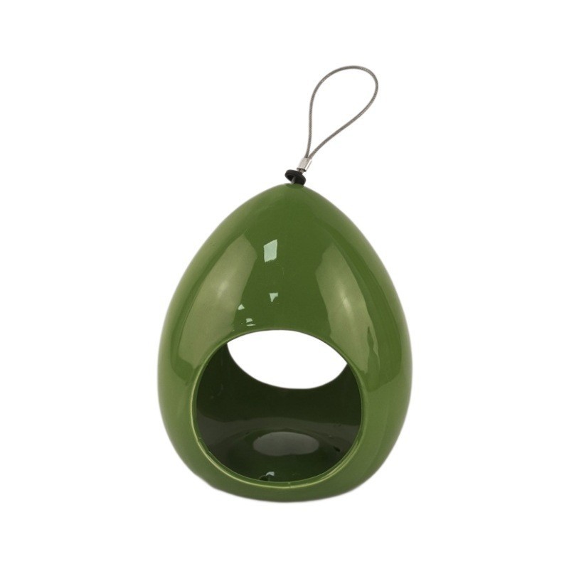 Transfronterizo europeo y americano simple en forma de gota cerámica casa para pájaros comederos para pájaros muebles de jardín nido para pájaros adornos colgantes árbol para mascotas