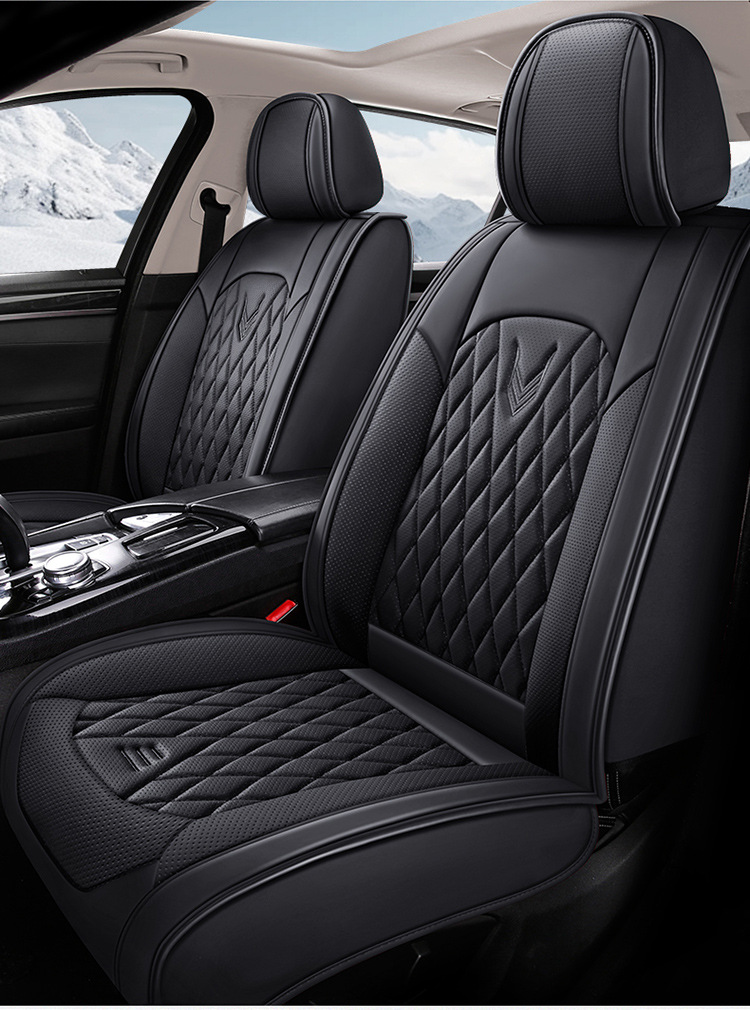 Car Seat Cushion, Waist Support, Wing Protection, Five-Seater Four-Season Cushion, All-Inclusive Seat Cover, Seat Cushion, Nappa Leather, Amazon Europe and America Cross-Border