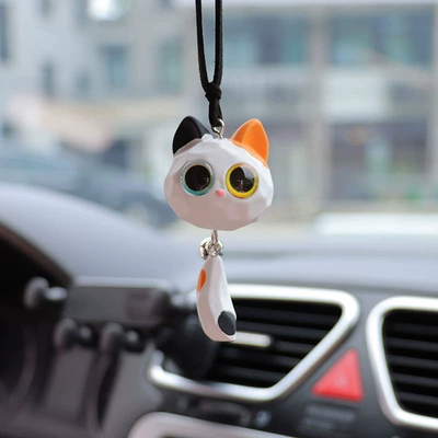 Internet Celebrant New Bell Car hanging - orange-black-ears-fox-car-pendant