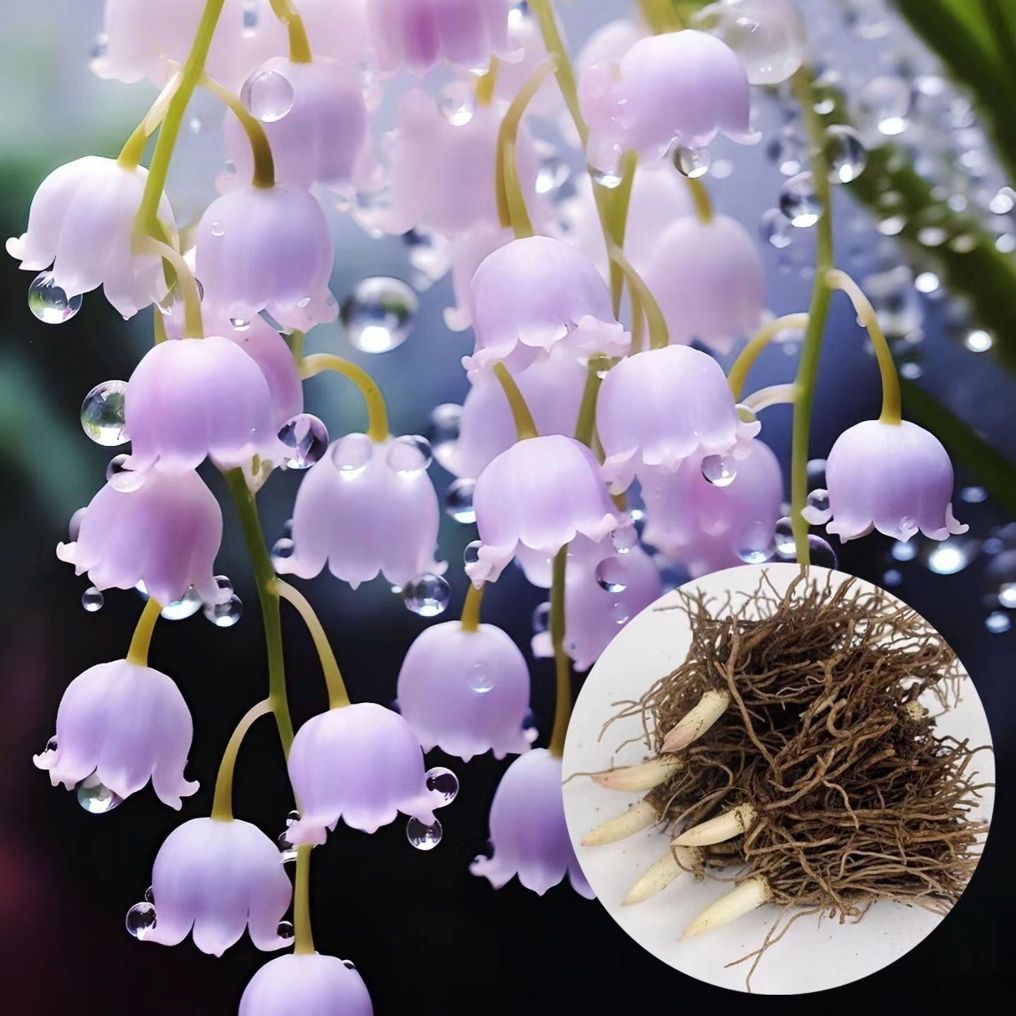 Lily of the Valley Seedlings Potted with Roots and Buds, Fragrant Flower Bulbs, Indoor Living Room Plants, Perennial Blooming in All Seasons