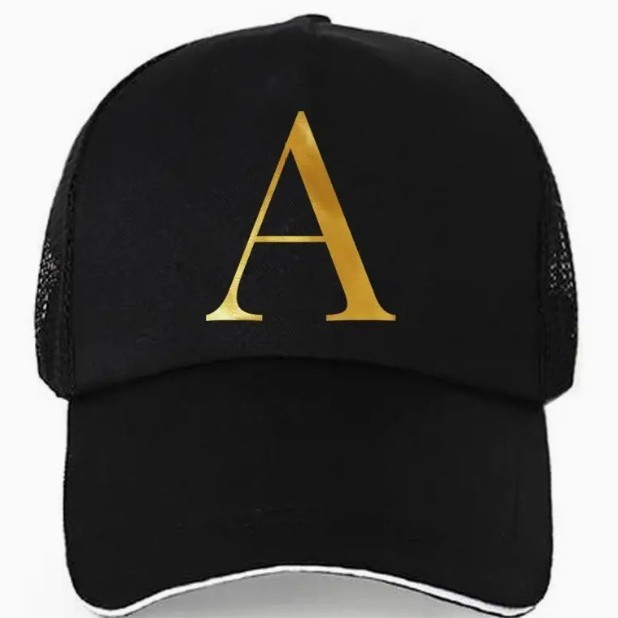 English Letter Trucker Cap 26英文字母印花棒球帽男女情侣网帽|undefined