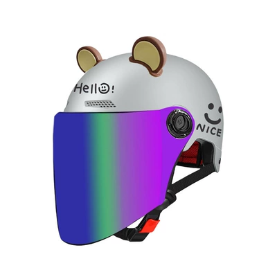 Motorcycle Safety Supplies, Protection Cycling Helmet for All Seasons - new-national-standard-gray-long-color-free-cute-ears-one-size-fits-all