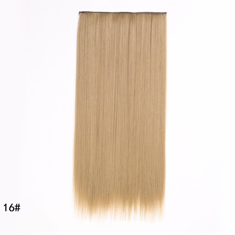 ヨーロッパとアメリカの女性用ウィッグ、ロングストレートヘアエクステ、ワンピース5クリップウィッグ、クリップヘア、化学繊維ヘアカーテン、工場直販|undefined