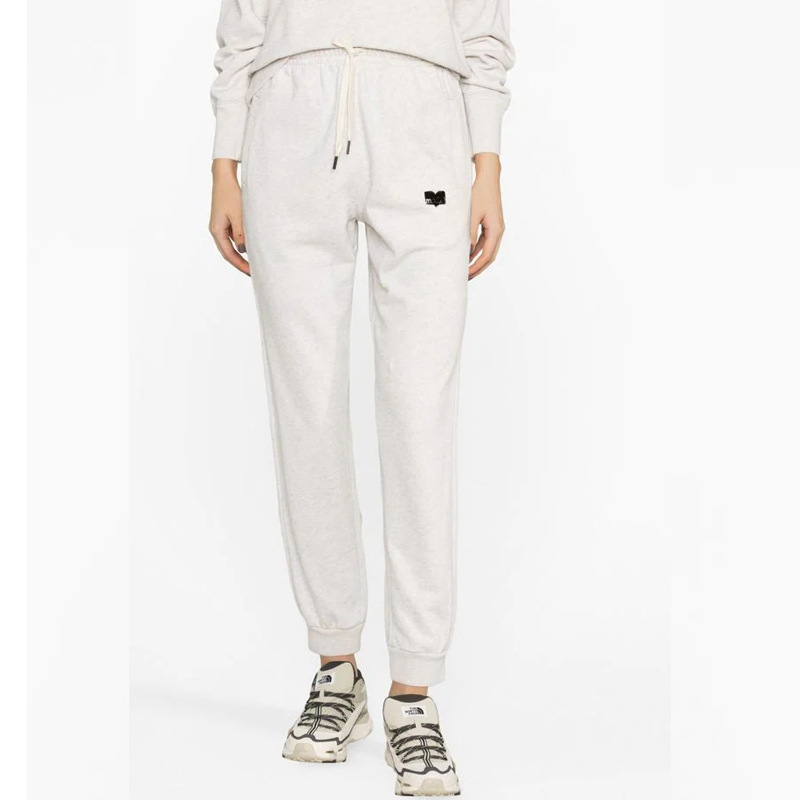 French-Style 25 Spring New Letter Flocking Logo Print Sweatpants Casual Drawstring Elastic Waist Terry Sweatpants for Women