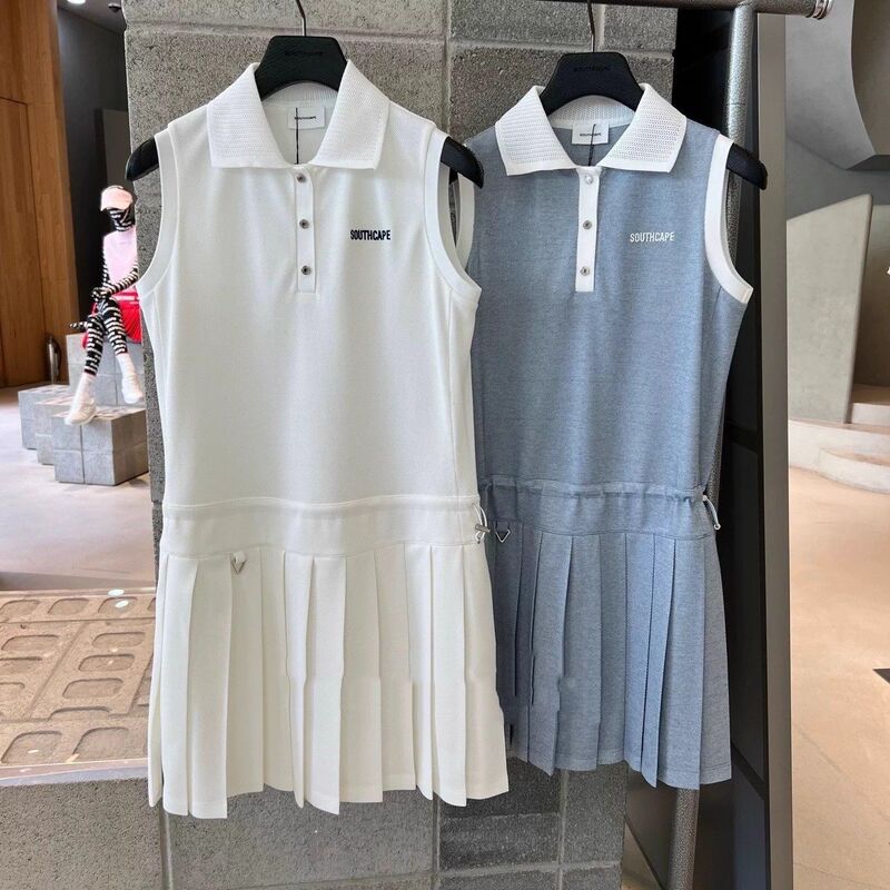25 Summer Golf Clothing Women's Lapel Sleeveless Dress Sports Easiest for Match Stretch Thin White Summer