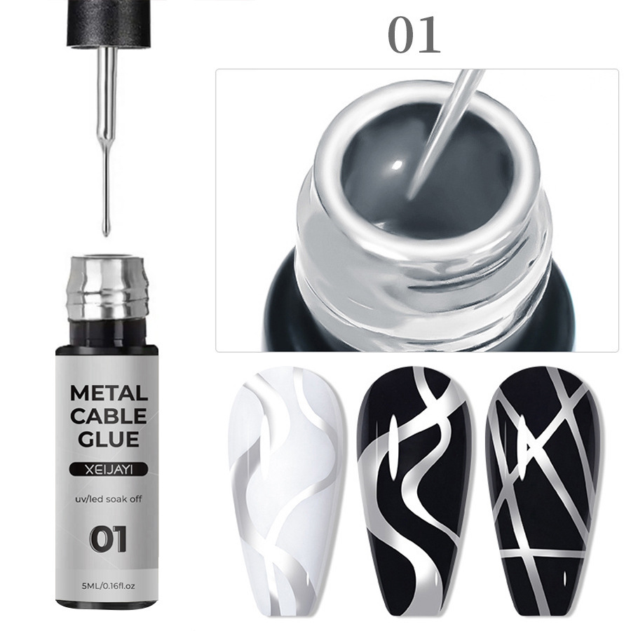 Pegamento de dibujo de uñas gancho borde pintado pegamento de metal de alta densidad fototerapia pegamento de dibujo de alambre para salón de uñas