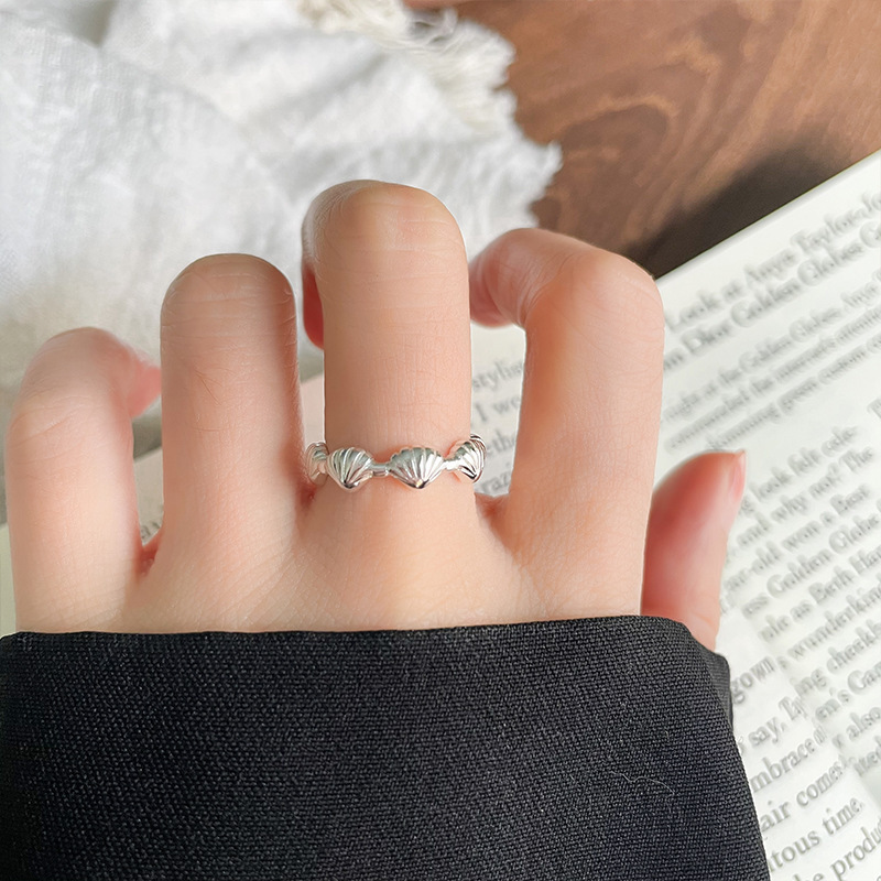 Lan zhi shell silver ring does not fade niche ins wind opening ring tail ring 925 sterling silver jewelry women's wholesale