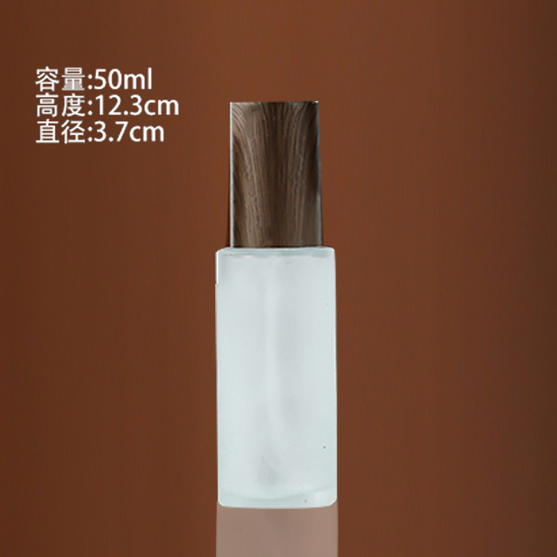 蒙砂ガラス化粧品瓶木目蓋クリーム分注瓶押圧式ローション瓶アイクリームサンプル瓶空瓶|undefined
