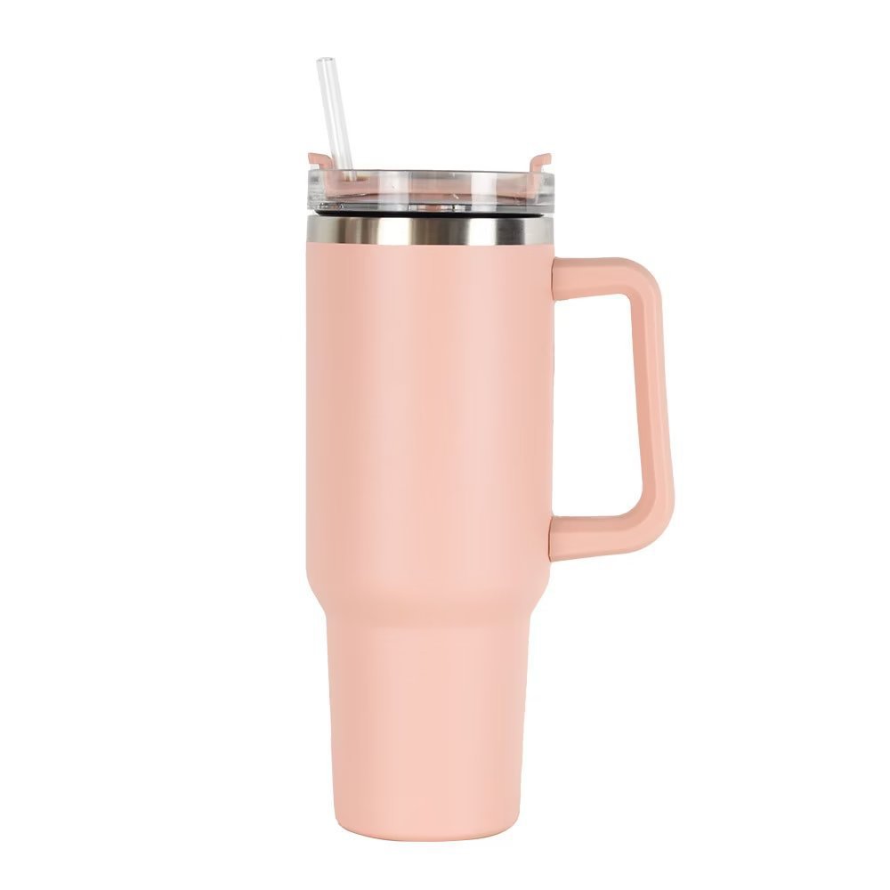 Transfronterizo 40oz mango taza de helado 304 taza de vacío de acero inoxidable aislamiento frío con paja taza de café taza de coche al por mayor