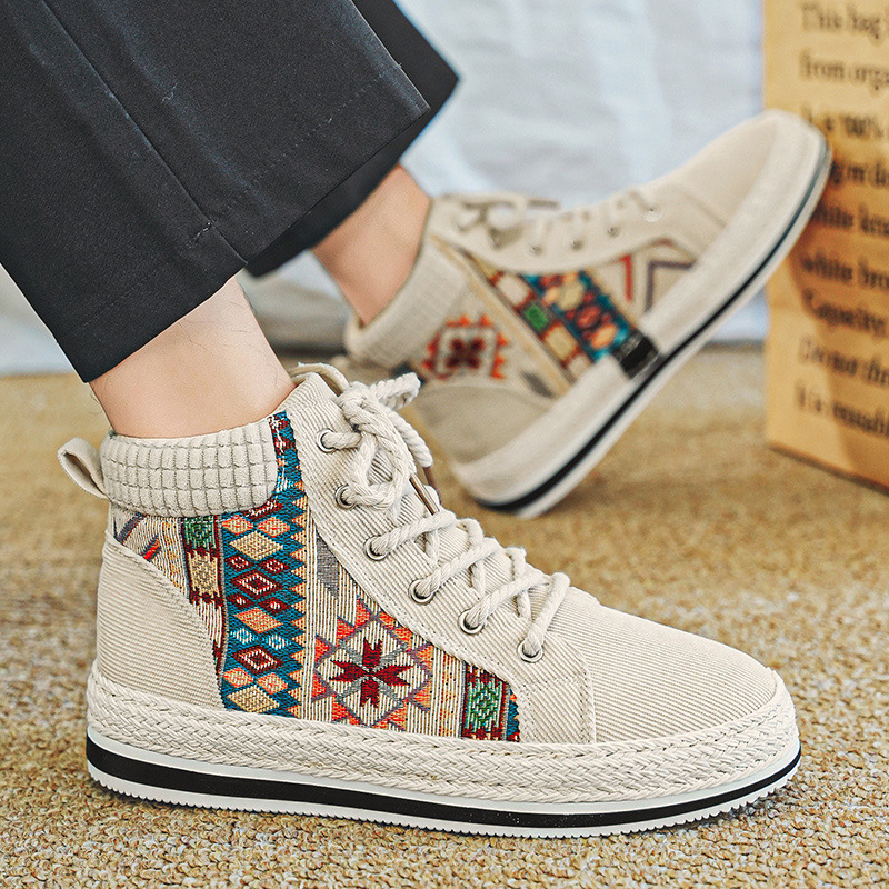 Otoño nuevos zapatos de panel de tela de fibra de alto impacto de moda personalidad de paja al aire libre zapatos deportivos casuales de hombre