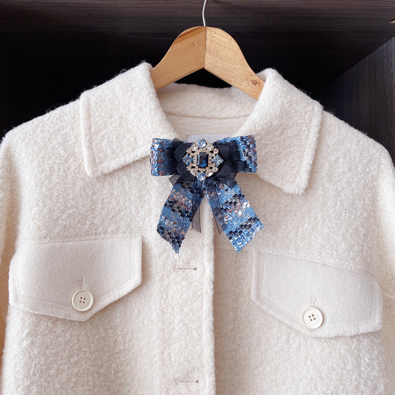 Pajarita collar flor accesorios moda Chanel estilo arco rhinestone abrigo collar decoración coreano cliente orden comercio exterior