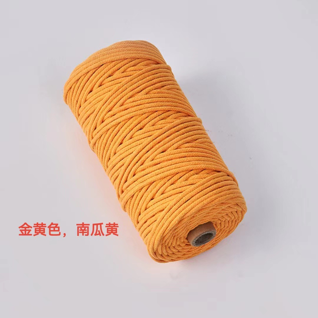 Cuerda de algodón con núcleo de color de 4mm, cuerda de nudo, pulsera de cuerda tejida a mano, cuerda de algodón, cuerda de tapiz, funda de botella creativa, cuerda decorativa