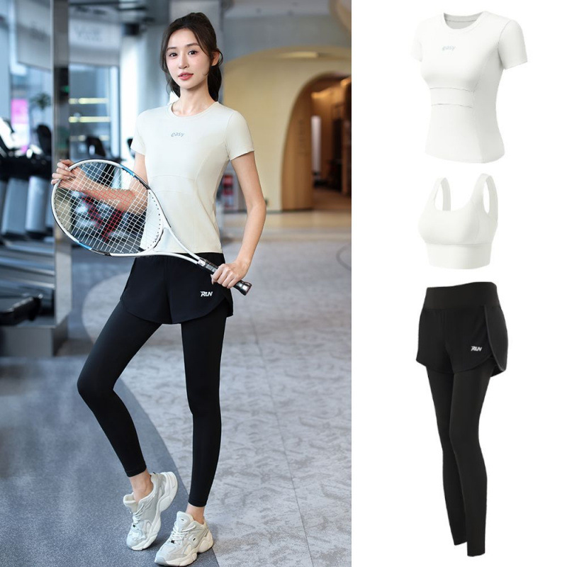 Trajes de yoga para mujeres de verano ropa deportiva suelta rápida ropa seca para correr trajes de mujeres de la mañana comercio al por mayor