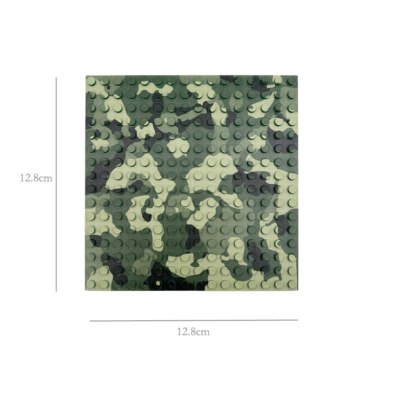 Placa base de bloque de construcción de partículas pequeñas 16*16 placa base de un solo lado desierto camuflaje de la selva militar ensamblado placa base de bloque de construcción de juguete humano