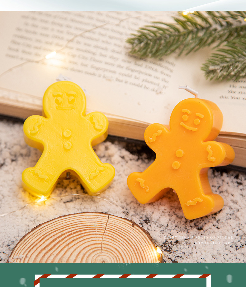 Christmas Cartoon Style Cute Christmas Tree Gingerbread Paraffin Party Festival Candle display picture 2