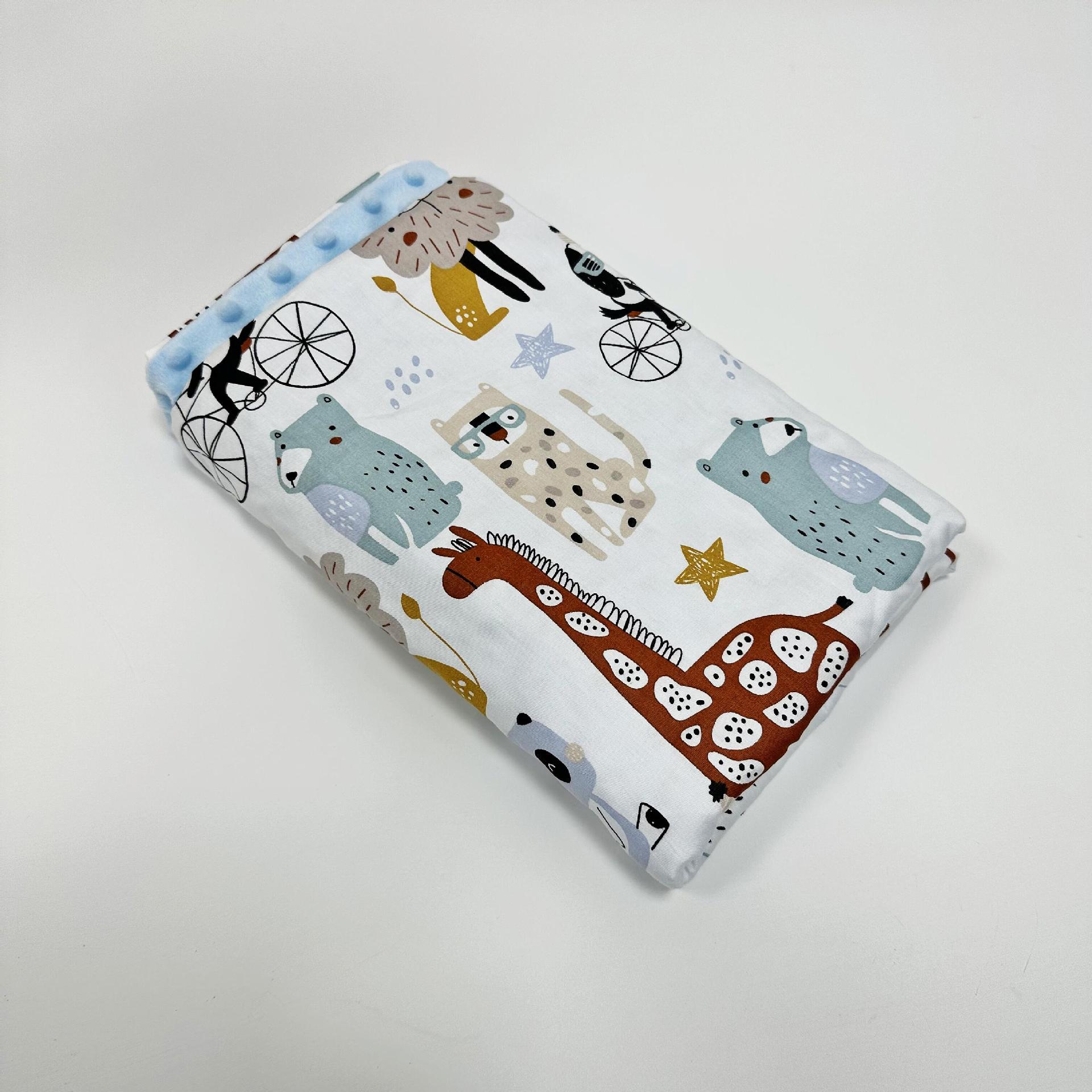 Algodón para niños Four Seasons Beanie manta de felpa calmante ropa de abrigo Beanie manta de primavera y otoño de doble capa cubierta de bebé edredón de felpa corta