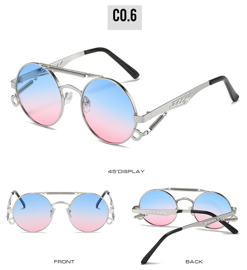54g Weight Full Frame Glasses Structure Sunglasses Classification PC, UV400 Protection Lens Material Round Frame Glasses Style Outdoor, Travel Occasion Color Block Pattern Unisex Gender Elegant, Simple Style Style Grey, Black Color Elegant Simple Style Color Block PC UV400 Protection Round Frame Full Frame Women's Sunglasses 11