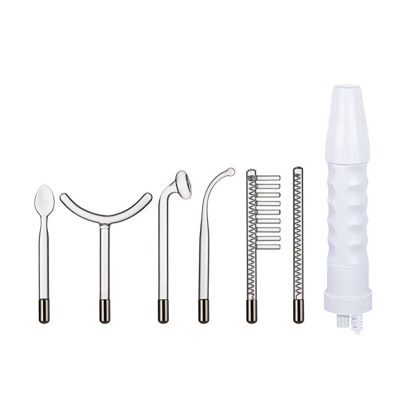 Caja de instrumentos de electroterapia de alta frecuencia 7-piezas Conjunto de 4 piezas 6-pieza accesorios de instrumento de belleza de vidrio electroterapia