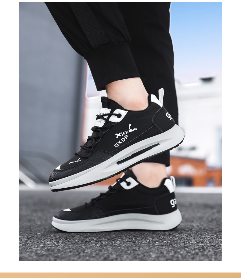 Herren Freizeitschuhe, Leichte Leder Sneaker Mit Mesh Einsatz_voghion.com