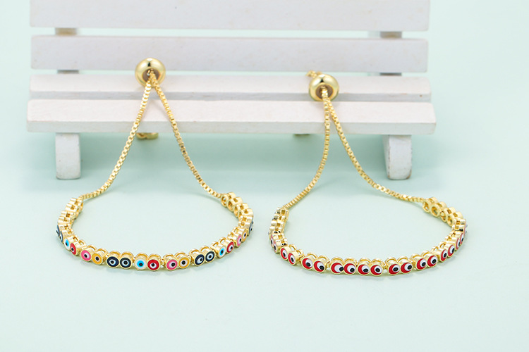 Retro eyes rainbow mixed color bracelet