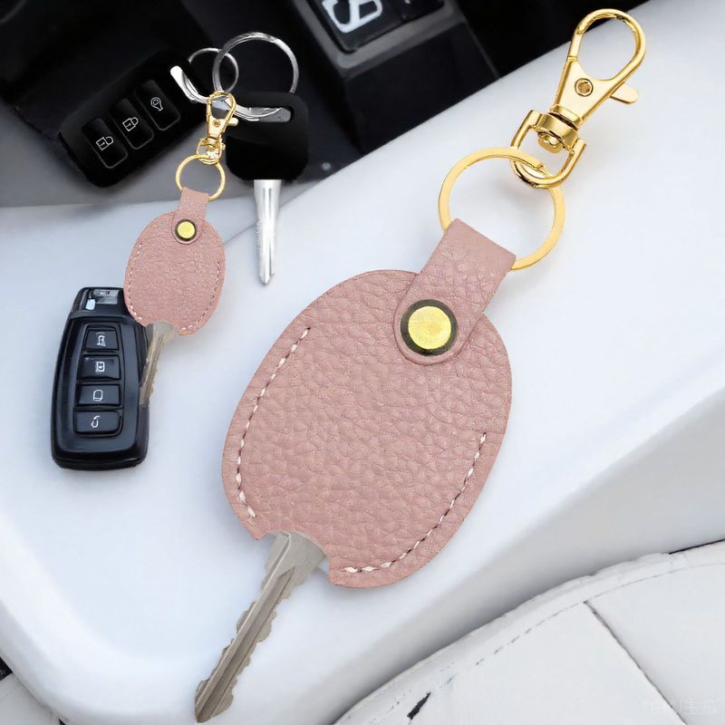 TEMU ホット販売ライチグレインレザー車のキーペンダントファッションレザーキーホルダーカバーポータブル紛失防止キーバッグ|undefined