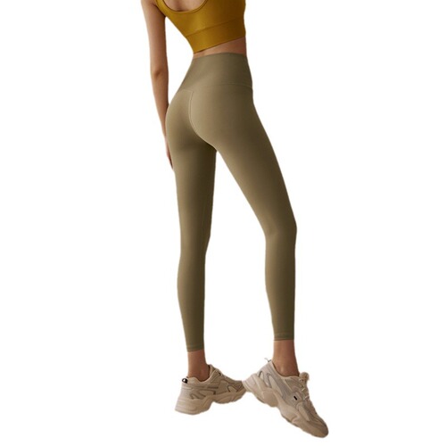 Gel Yoga Pants for Women - Summer Thin High-Waisted Exercise Pants, Outerwear Running Peach Hip-Lifting Bare-Fit Fitness Long Pants