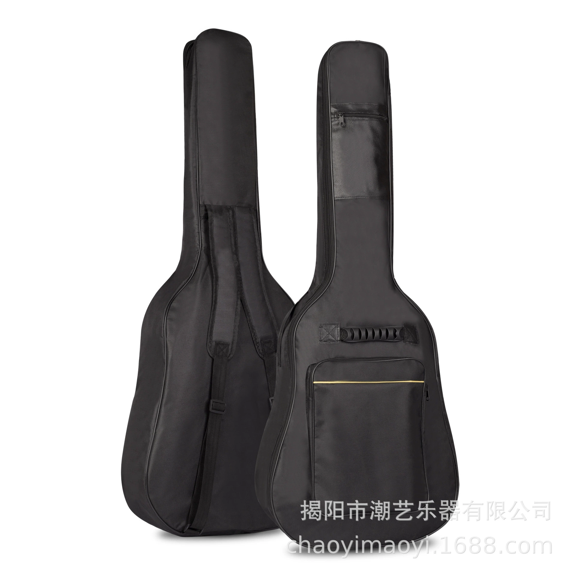 Double-layer travel guitar for traveling, 41inch, increased thickness, worn on the shoulder