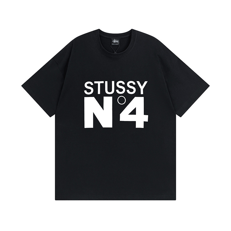 国境を越えた卸売りstyスチュアート黒8クラシック24ss半袖純綿夏ゆるいtシャツ男女同金|undefined