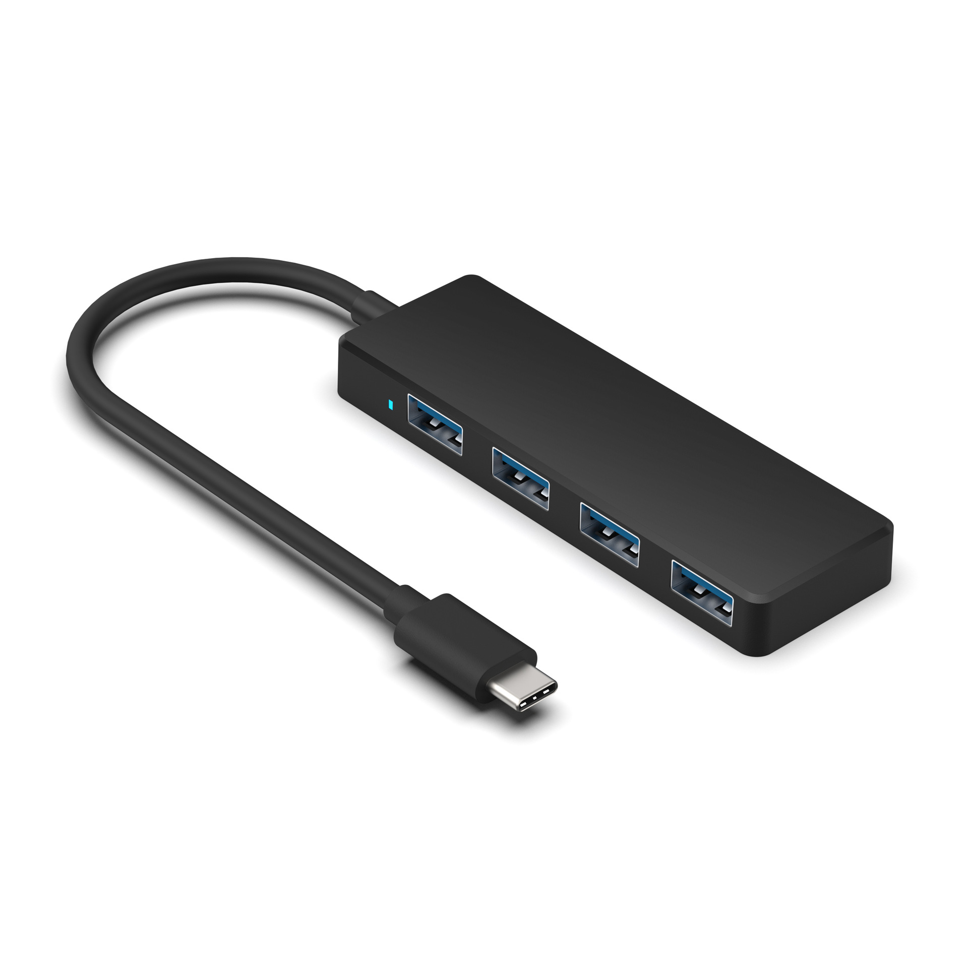 4 in 1 USB Type-C Hub 4 Port USB HUB LED Gösterge Işığı Docking Station Telefon ve Bilgisayar Uyumlu