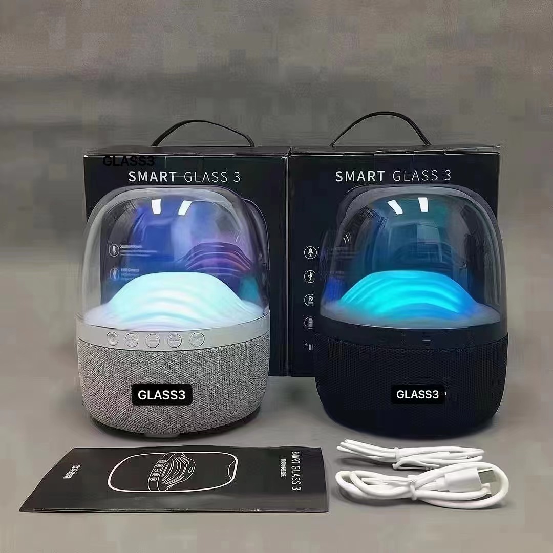 外贸新款L9酷炫无线蓝牙音箱LED灯脉动琉璃插卡桌面低音炮电脑