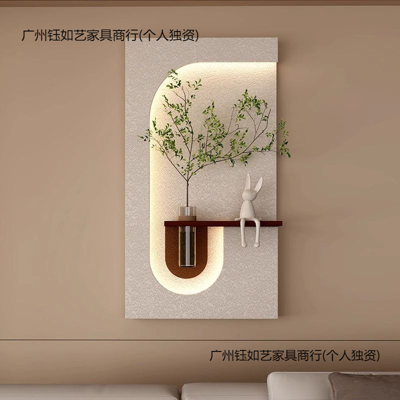 Entrance Decorative Painting Hydroponic Green Plant Cream Style Living Room Stereo Hanging Painting 2024 New Flower-Growing Sandstone Wall Lamp Painting