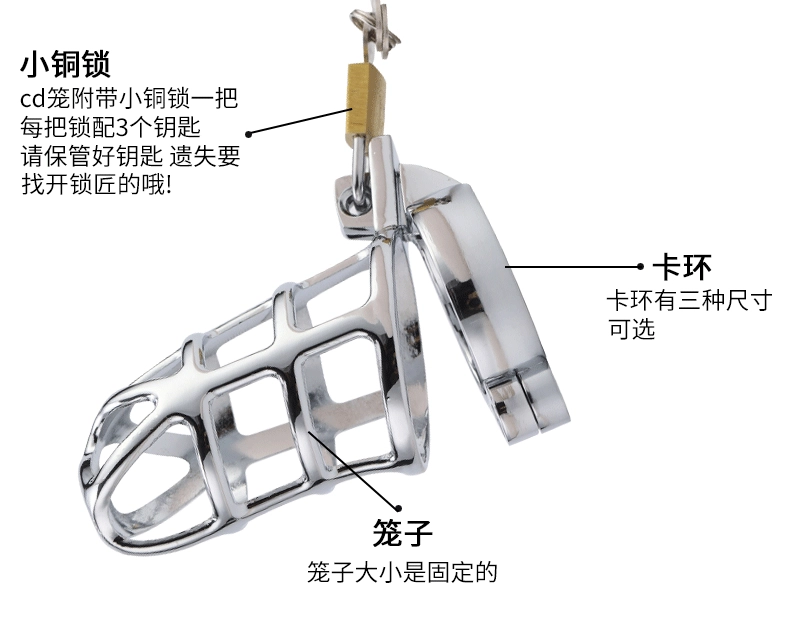 LHDCB-1 adult products men's equipment CB chastity lock bird cage imprisonment JJ ​​lock grid chastity lock sm toy