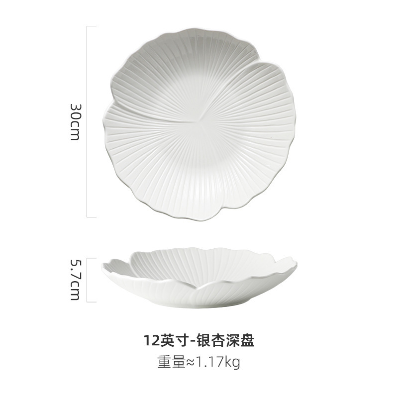 セラミック食器サラダボウル置き台純白深皿料理皿洋食皿ホテルレストランバイキング皿セット|undefined