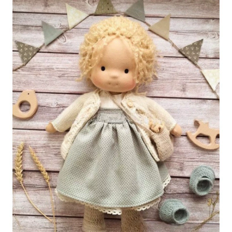 Хлопковый WaldorfDOLL Waldf Doll Pabout Artist Handmade Christmas Thumb Gift Box Blessing