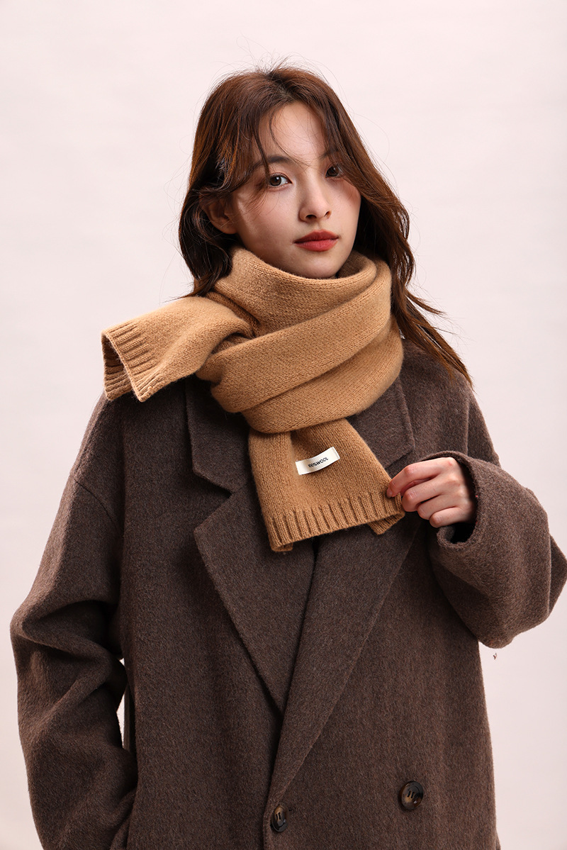 Sciarpa in lana lavorata a maglia 100% cashmere, collo spesso per donna e uomo, calda coppia genitore-figlio stile autunno/inverno, alla moda e_voghion.com