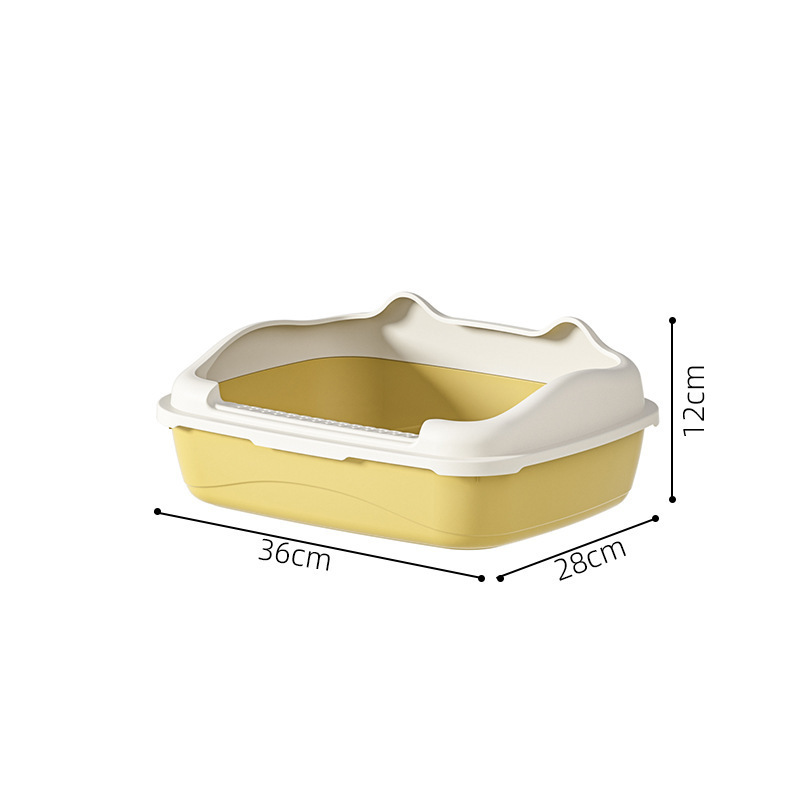 Caja de Arena para Gatos Extra Grande, Suministrada Directamente por el Fabricante, Inodoro para Gatos Anti-Salpicaduras, Caja de Arena Abierta Gigante para Gatitos